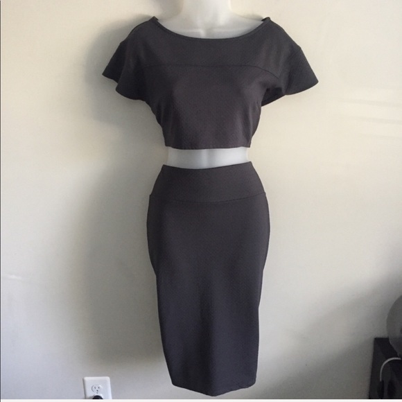 bebe Dresses & Skirts - bebe Two Piece Crop Top Pencil Skirt Set Large